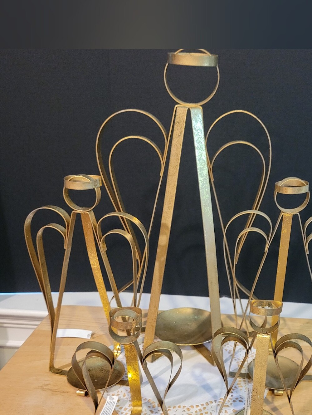 Set of 5 JCP Vintage Metal Angel Candle Tealight  Candle Holders 3 Sizes